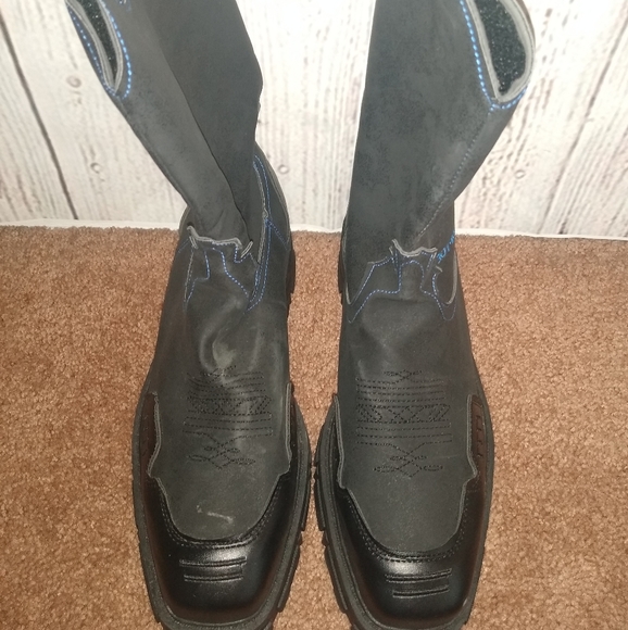 Cody James Decimator Black Pull On Leather Comp Toe Boots (10) - Picture 3 of 6